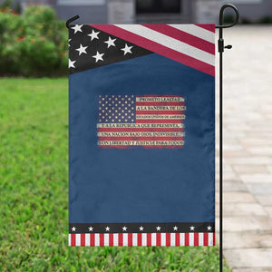 Spanish Pledge of Allegiance USA Flag Vintage Patriotic Graphic Patriotic Garden Flag American Patriot Promesa de Lealtad TS02 Classic Blue Black Print Your Wear