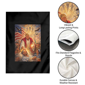 Trump The Healer Oil Painting Graphic Garden Flag Sacred Heart Divine Mercy Political Parody TS02 Print Your Wear