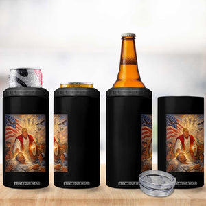 Trump The Healer Oil Painting Graphic 4 in 1 Can Cooler Tumbler Sacred Heart Divine Mercy Political Parody TS02 Print Your Wear