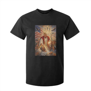 Trump The Healer Oil Painting Graphic T Shirt For Kid Sacred Heart Divine Mercy Political Parody TS02 Black Print Your Wear
