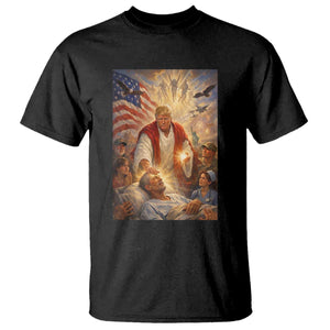 Trump The Healer Oil Painting Graphic T Shirt Sacred Heart Divine Mercy Political Parody TS02 Black Print Your Wear