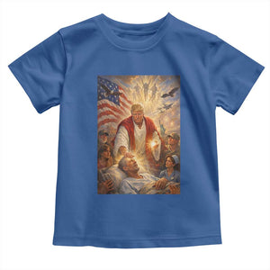 Trump The Healer Oil Painting Graphic Toddler T Shirt Sacred Heart Divine Mercy Political Parody TS02 Royal Blue Print Your Wear