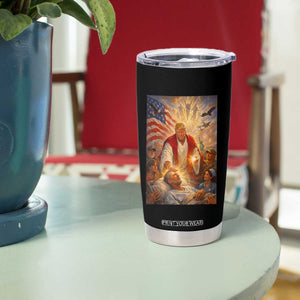 Trump The Healer Oil Painting Graphic Tumbler Cup Sacred Heart Divine Mercy Political Parody TS02 Print Your Wear