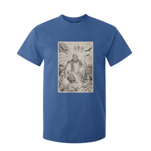 Trump The Healer Graphic T Shirt For Kid Vintage Etching Style Religious Political Satire TS02 Royal Blue Print Your Wear
