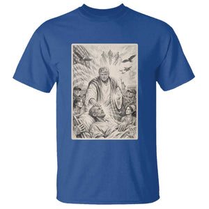 Trump The Healer Graphic T Shirt Vintage Etching Style Religious Political Satire TS02 Royal Blue Print Your Wear