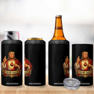 Trump Saves Sacred Heart Religious Parody 4 in 1 Can Cooler Tumbler Jesus-Like Devine Leader Political Satire TS02 Print Your Wear