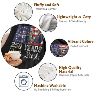 250 Years George Washington and Trump Handshake Patriotic Throw Blanket We The People 1776-2026 Founding Fathers Legacy TS02 Print Your Wear