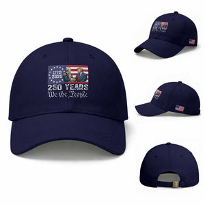 250 Years George Washington and Trump Handshake Patriotic Baseball Cap We The People 1776-2026 Founding Fathers Legacy TS02 Baseball Cap Universal Fit Dark Blue Print Your Wear