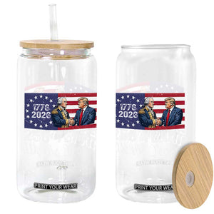 250 Years George Washington and Trump Handshake Patriotic Glass Can We The People 1776-2026 Founding Fathers Legacy TS02 Print Your Wear