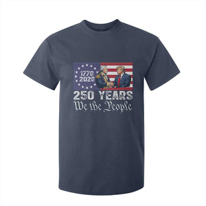 250 Years George Washington and Trump Handshake Patriotic T Shirt For Kid We The People 1776-2026 Founding Fathers Legacy TS02 Navy Print Your Wear