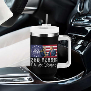 250 Years George Washington and Trump Handshake Patriotic Tumbler With Handle We The People 1776-2026 Founding Fathers Legacy TS02 Print Your Wear