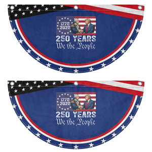 250 Years George Washington and Trump Handshake American Patriotic Fan Flag We The People 1776-2026 Founding Fathers Legacy