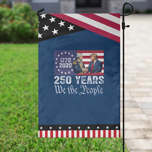250 Years George Washington and Trump Handshake Patriotic Patriotic Garden Flag We The People 1776-2026 Founding Fathers Legacy TS02 Classic Blue Black Print Your Wear