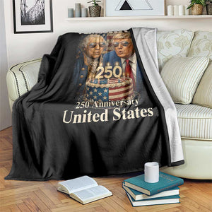 USA 250th Anniversary George Washington and Trump Birthday Cake Throw Blanket 250 Years 1776 2026 Patriotic Celebration TS02 Print Your Wear