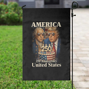 USA 250th Anniversary George Washington and Trump Birthday Cake Garden Flag 250 Years 1776 2026 Patriotic Celebration TS02 Print Your Wear
