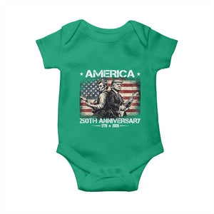 250th Anniversary Abraham Lincoln and Trump Rocking Baby Onesie Rock n Roll Electric Guitar Duel Patriotic 1776-2026 TS02 Irish Green Print Your Wear