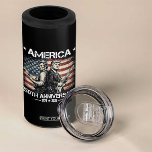 250th Anniversary Abraham Lincoln and Trump Rocking 4 in 1 Can Cooler Tumbler Rock n Roll Electric Guitar Duel Patriotic 1776-2026 TS02 Print Your Wear