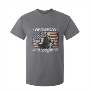 250th Anniversary Abraham Lincoln and Trump Rocking T Shirt For Kid Rock n Roll Electric Guitar Duel Patriotic 1776-2026 TS02 Charcoal Print Your Wear