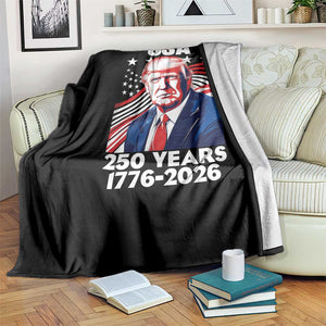 USA 250 Years 1776-2026 Trump Patriotic Portrait Throw Blanket American Flag Semiquincentennial Celebration TS02 Print Your Wear