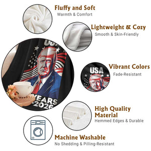 USA 250 Years 1776-2026 Trump Patriotic Portrait Throw Blanket American Flag Semiquincentennial Celebration TS02 Print Your Wear