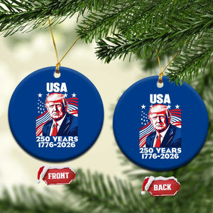 USA 250 Years 1776-2026 Trump Patriotic Portrait Ceramic Ornament American Flag Semiquincentennial Celebration TS02 1pc Blue Print Your Wear