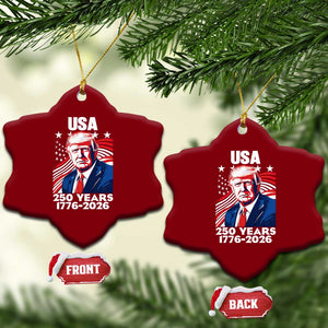 USA 250 Years 1776-2026 Trump Patriotic Portrait Ceramic Ornament American Flag Semiquincentennial Celebration TS02 Print Your Wear