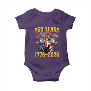 250 Years 1776-2026 Trump Daddys Home Patriotic Baby Onesie Fireworks 250th Anniversary Semiquincentennial Celebration TS02 Purple Print Your Wear