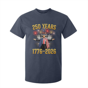 250 Years 1776-2026 Trump Daddys Home Patriotic T Shirt For Kid Fireworks 250th Anniversary Semiquincentennial Celebration TS02 Navy Print Your Wear