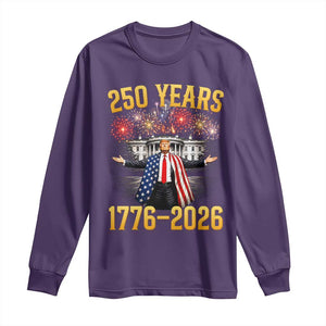 250 Years 1776-2026 Trump Daddys Home Patriotic Long Sleeve Shirt Fireworks 250th Anniversary Semiquincentennial Celebration TS02 Purple Print Your Wear