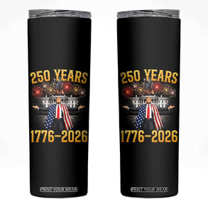 250 Years 1776-2026 Trump Daddys Home Patriotic Skinny Tumbler Fireworks 250th Anniversary Semiquincentennial Celebration TS02 Black Print Your Wear
