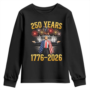 250 Years 1776-2026 Trump Daddys Home Patriotic Youth Sweatshirt Fireworks 250th Anniversary Semiquincentennial Celebration TS02 Black Print Your Wear