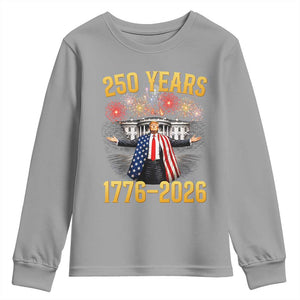 250 Years 1776-2026 Trump Daddys Home Patriotic Youth Sweatshirt Fireworks 250th Anniversary Semiquincentennial Celebration TS02 Sport Gray Print Your Wear