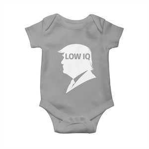 Low IQ Political Silhouette Profile Humor Baby Onesie Satirical Politics Subtle Hate TS02 Sport Gray Print Your Wear