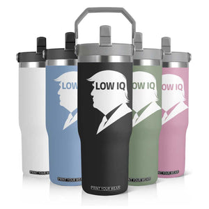 Low IQ Political Silhouette Profile Humor Flip Straw Tumbler Satirical Politics Subtle Hate TS02 Print Your Wear