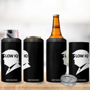 Low IQ Political Silhouette Profile Humor 4 in 1 Can Cooler Tumbler Satirical Politics Subtle Hate TS02 Print Your Wear