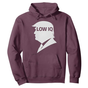 Low IQ Political Silhouette Profile Humor Hoodie Satirical Politics Subtle Hate TS02 Maroon Print Your Wear