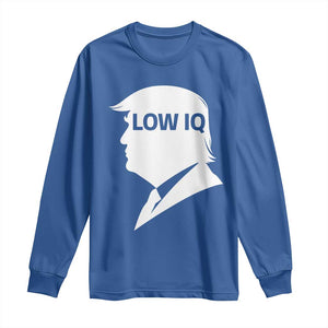 Low IQ Political Silhouette Profile Humor Long Sleeve Shirt Satirical Politics Subtle Hate TS02 Royal Blue Print Your Wear