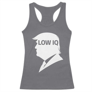 Low IQ Political Silhouette Profile Humor Racerback Tank Top Satirical Politics Subtle Hate TS02 Charcoal Print Your Wear