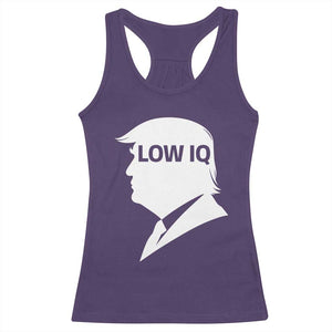 Low IQ Political Silhouette Profile Humor Racerback Tank Top Satirical Politics Subtle Hate TS02 Purple Print Your Wear