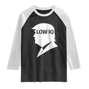 Low IQ Political Silhouette Profile Humor Raglan Shirt Satirical Politics Subtle Hate TS02 Black White Print Your Wear