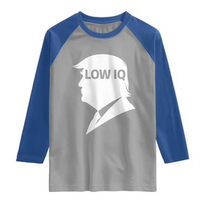 Low IQ Political Silhouette Profile Humor Raglan Shirt Satirical Politics Subtle Hate TS02 Sport Gray Royal Print Your Wear