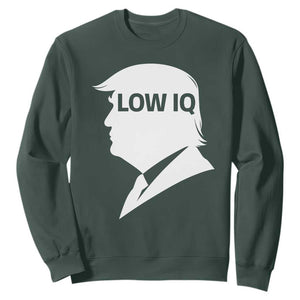 Low IQ Political Silhouette Profile Humor Sweatshirt Satirical Politics Subtle Hate TS02 Dark Forest Green Print Your Wear