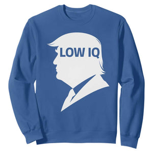 Low IQ Political Silhouette Profile Humor Sweatshirt Satirical Politics Subtle Hate TS02 Royal Blue Print Your Wear