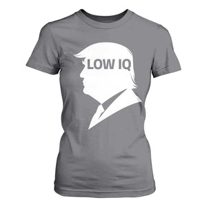 Low IQ Political Silhouette Profile Humor T Shirt For Women Satirical Politics Subtle Hate TS02 Charcoal Print Your Wear