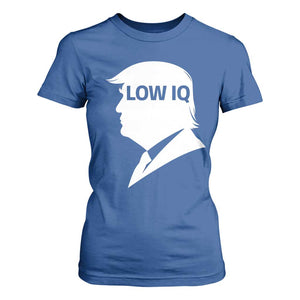 Low IQ Political Silhouette Profile Humor T Shirt For Women Satirical Politics Subtle Hate TS02 Royal Blue Print Your Wear