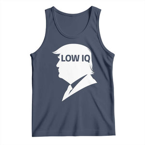 Low IQ Political Silhouette Profile Humor Tank Top Satirical Politics Subtle Hate TS02 Navy Print Your Wear