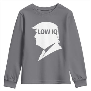 Low IQ Political Silhouette Profile Humor Youth Sweatshirt Satirical Politics Subtle Hate TS02 Charcoal Print Your Wear