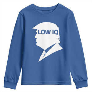 Low IQ Political Silhouette Profile Humor Youth Sweatshirt Satirical Politics Subtle Hate TS02 Royal Blue Print Your Wear