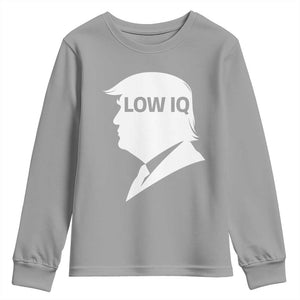 Low IQ Political Silhouette Profile Humor Youth Sweatshirt Satirical Politics Subtle Hate TS02 Sport Gray Print Your Wear