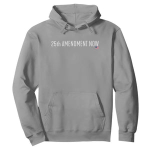 25th Amendment Now Minimalist Typography Graphic Hoodie Political Satire Patriotic American Flag TS02 Sport Gray Print Your Wear